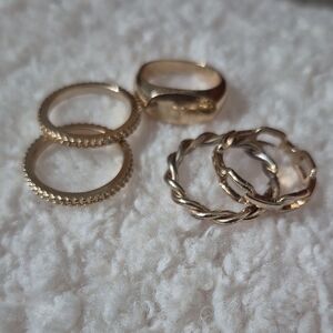 Elegant Gold-Tone Ring Set